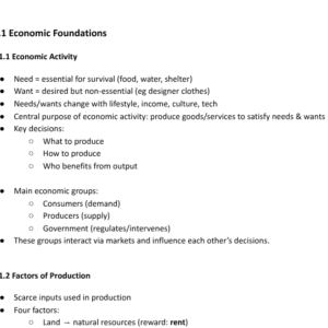 AQA GCSE Economics Paper 1 + 2 (Bundle) - Handwritten and Digital Notes, Flashcards and High Level Exam Answers - Online PDF