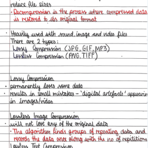 AQA GCSE Computer Science Handwritten and Digital Notes + Flashcards (Used for 2025 exams) - Online PDF